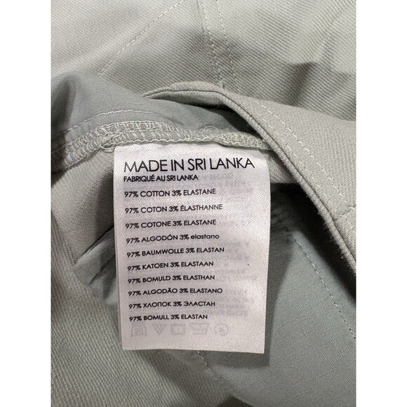 Club Monaco Women's Size 4 Mint Green High Rise Ankle Pant Cotton Stretch Button - Picture 10 of 12